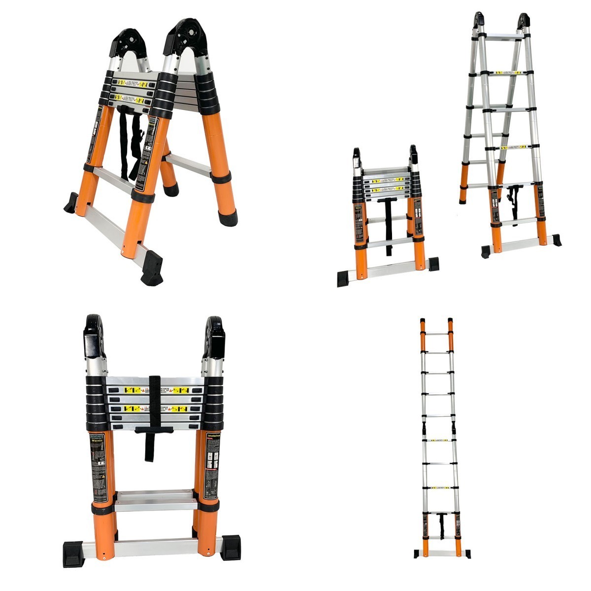 Step Foldable Extension Ladders Aluminum Stairs Work Platform Step Ladder With En131 3 Sections Aluminium Heavy Duty Aluminum