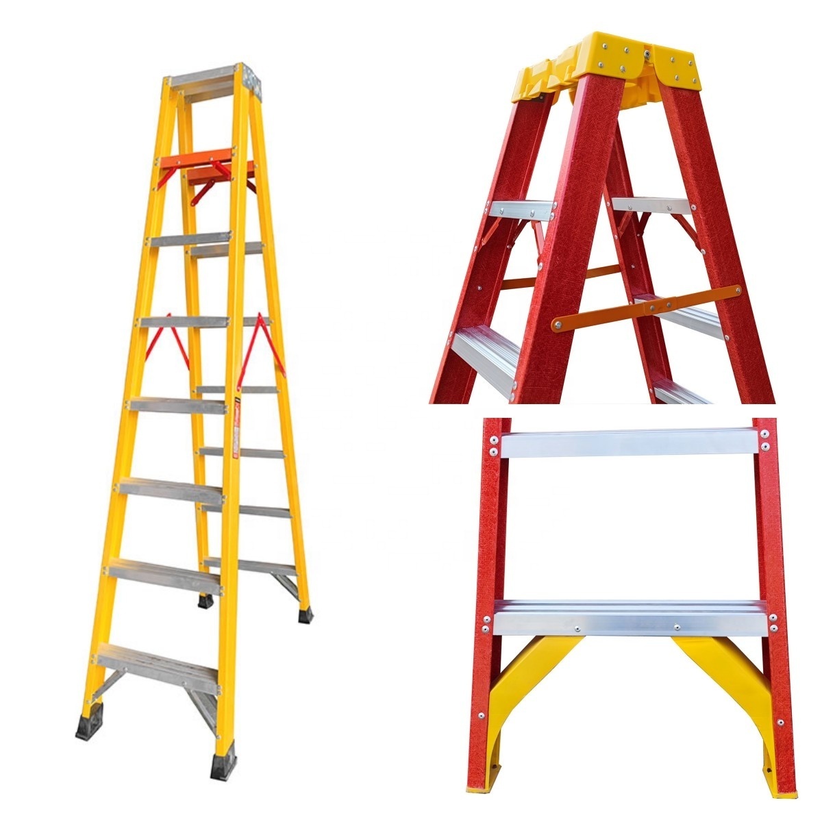 Hot Sale Frp Fiberglass Telescopic Step Ladder Extension Ladders With Handrail,Fiberglass Telescopic Ladder With Joint