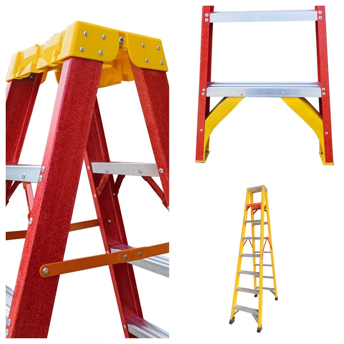 Hot Sale Frp Fiberglass Telescopic Step Ladder Extension Ladders With Handrail,Fiberglass Telescopic Ladder With Joint