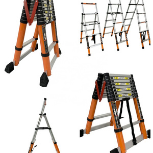 Outdoor Use Telescopic Step Bamboo Joint Ladder Multifunctional Double Sided Folding Extension Aluminum Ladder