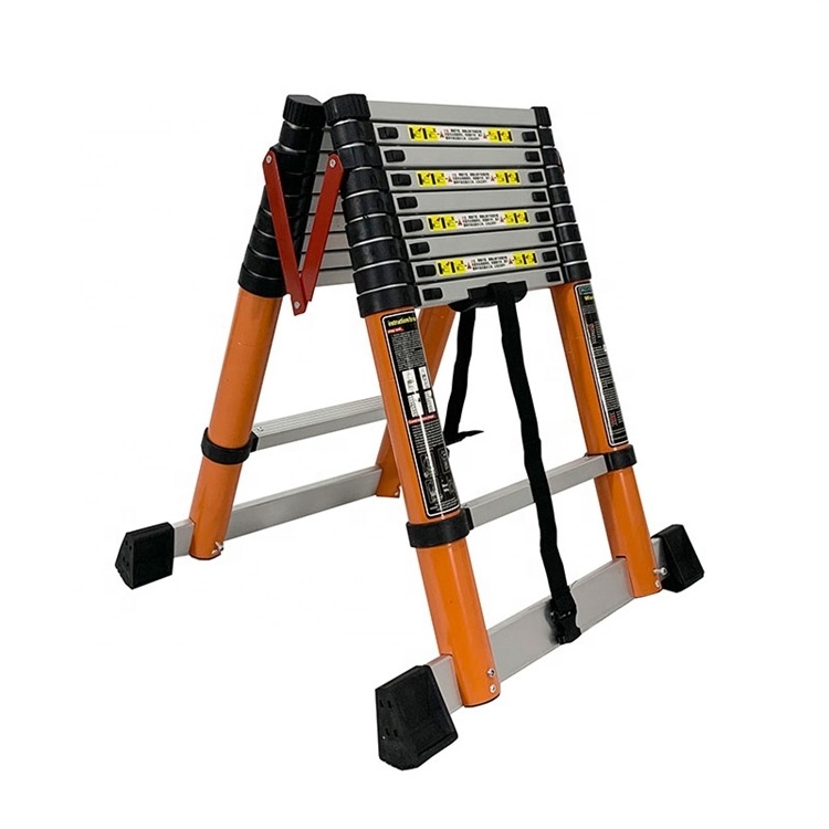 Outdoor Use Telescopic Step Bamboo Joint Ladder Multifunctional Double Sided Folding Extension Aluminum Ladder