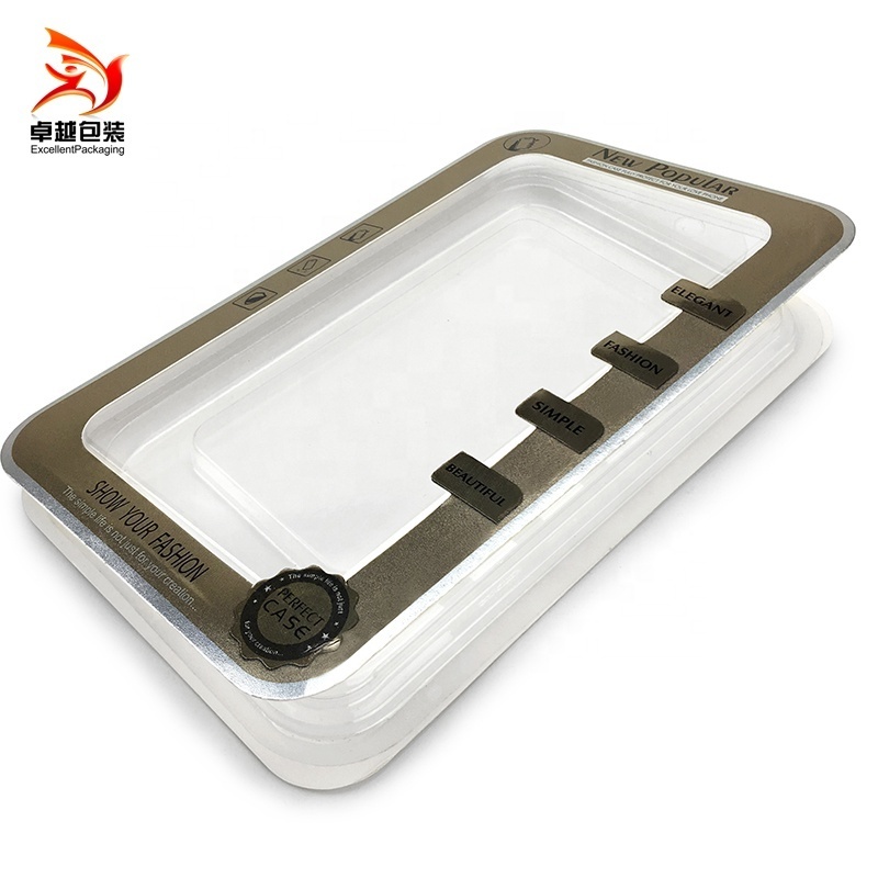 cell phone case small plastic box hard blister packaging box for small items with display window