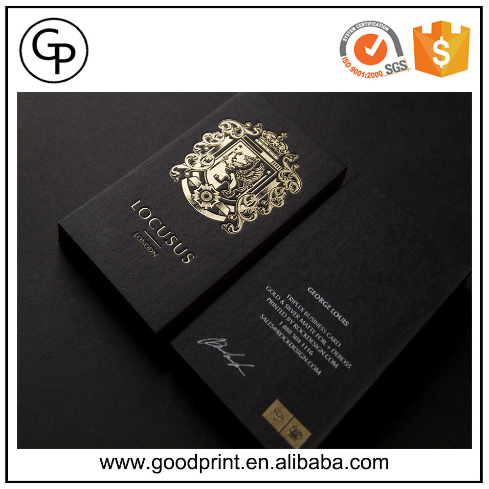 Gold/purple  foil color stamping matte led paper business card printing design