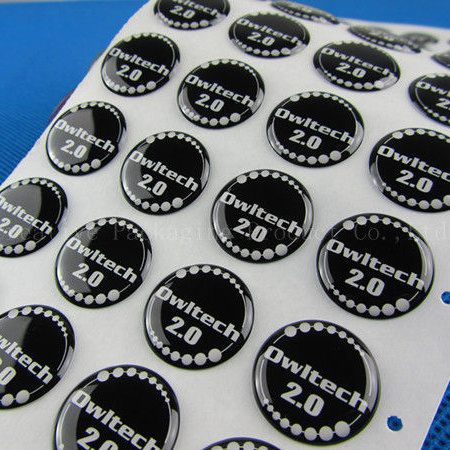 customized make 3D resin dome epoxy sticker with 3M adhesive