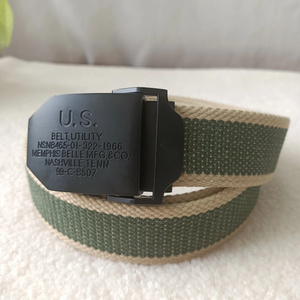 2024 New Design Custom Outdoor Sports Green Belt Woven Belt Us Green Canvas Weave Men's Nylon Belts 4MM Thickness custom color