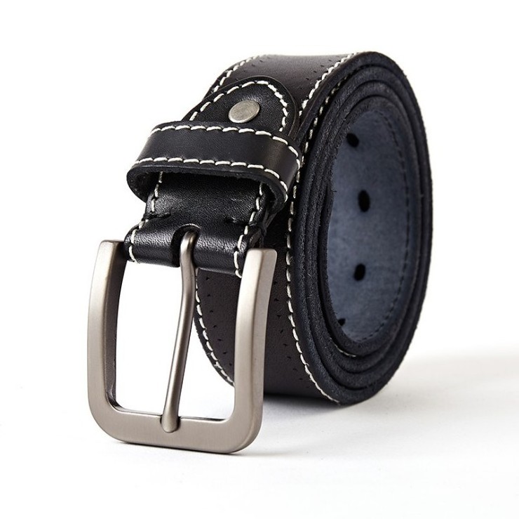 Top Quality Genuine Plain Leather Belt Mens Belt Manufacturer Pin Buckle Leather Belt for Men