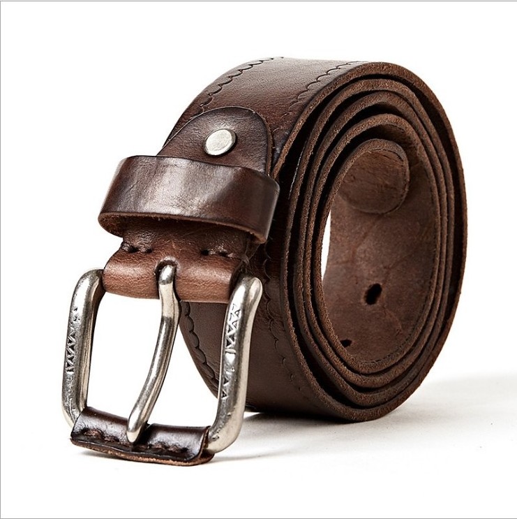 Top Quality Genuine Plain Leather Belt Mens Belt Manufacturer Pin Buckle Leather Belt for Men