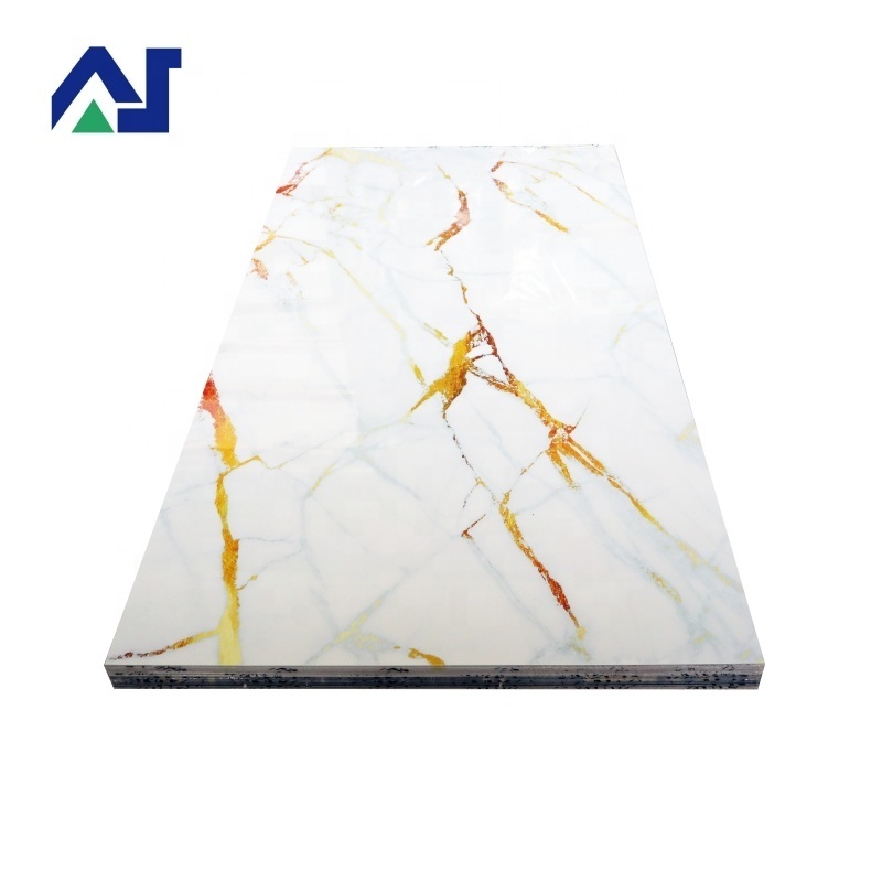 PVCmarble  waterproof   uv plastic sheet for bathroom and hotel PVC panel