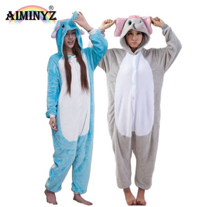 AIMINYZ ODM Fashion Design Toilet Version Polar Flannel Elephant Adult Customize Sleepwear Child Cartoon Animal Winter Pajamas