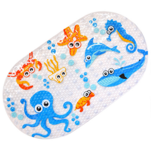 Cartoon Animal Print waterproof baby shower Pvc Non Slip Bath Mat Non Slip Baby Kids Mats Washable Rubber Bath Tub Mats