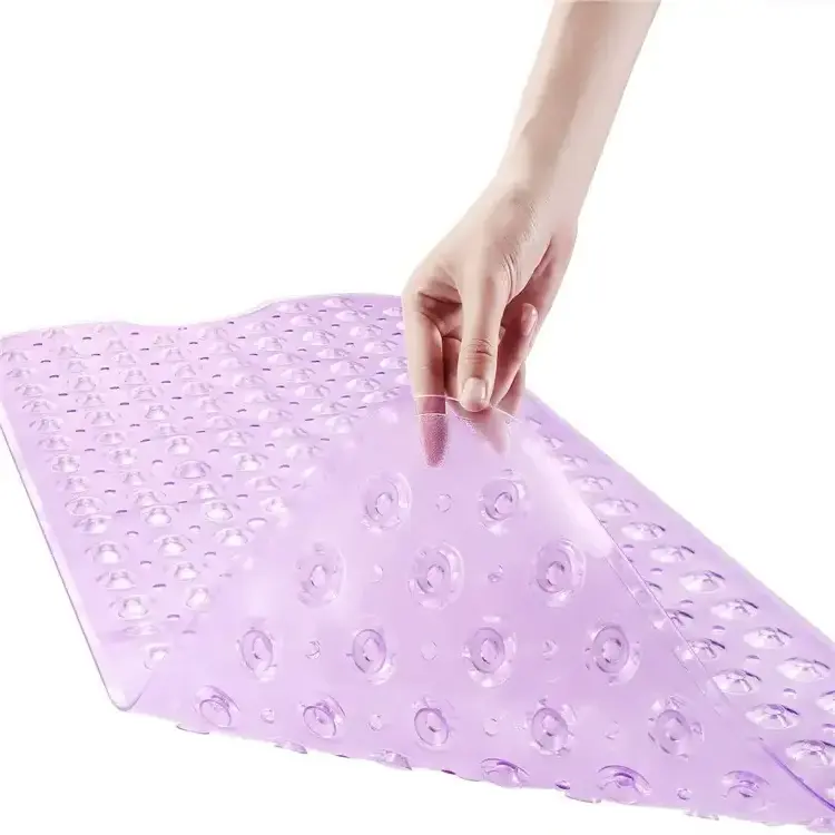 Fashion 40*100cm Extra Long Waterproof PVC Bathtub Mat Non Slip Pvc Bath Tub Shower Mat With Holes