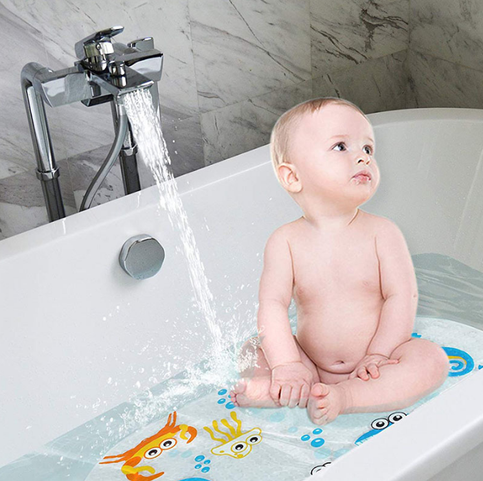 Cartoon Animal Print waterproof baby shower Pvc Non Slip Bath Mat Non Slip Baby Kids Mats Washable Rubber Bath Tub Mats