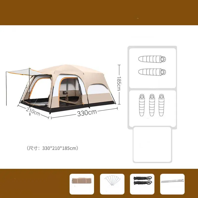 Tent Outdoor Portable Two Rooms One Room Camping Outdoor Supplies Sunscreen Rain Protection Outdoor Camping Tent