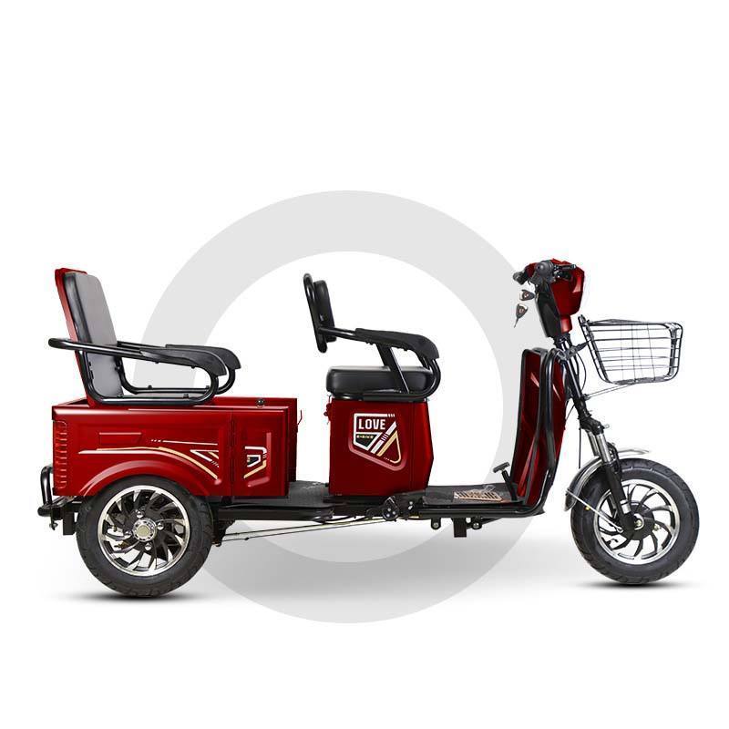 Small retractable three person three seats parent-child commute electric three wheel scooter waterproof family electric tricycle