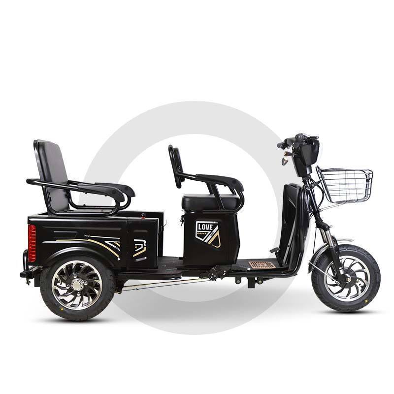 Small retractable three person three seats parent-child commute electric three wheel scooter waterproof family electric tricycle