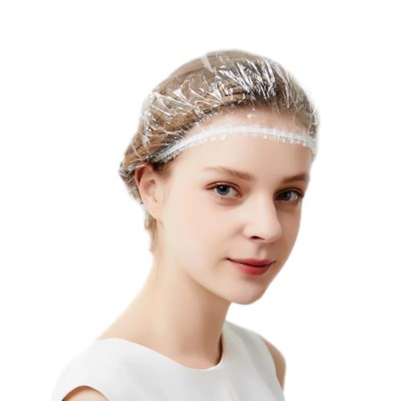 Top-Quality Disposable Clear Shower Cap Large Size Waterproof Bath Haircap Multi-Use Thick Plastic Headgear Shower Cap