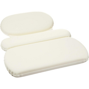 2024 High Quality Beige Three-Panel PU Bathtub Backrest Suction Waterproof Anti-slip Mold-proof Bath Pillow