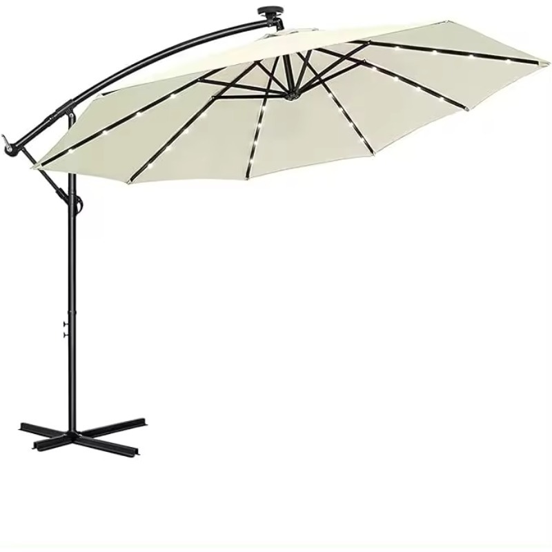 PromotionalBackyard Pool Wholesale Garden Parasol Patio Outdoor Umbrella Sunshade Garden Solar Led Lighting Parasol