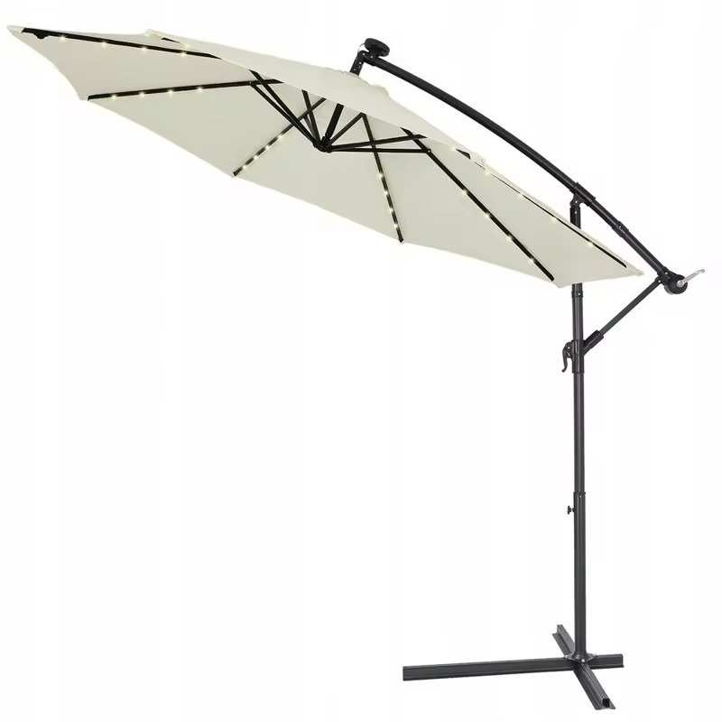 PromotionalBackyard Pool Wholesale Garden Parasol Patio Outdoor Umbrella Sunshade Garden Solar Led Lighting Parasol