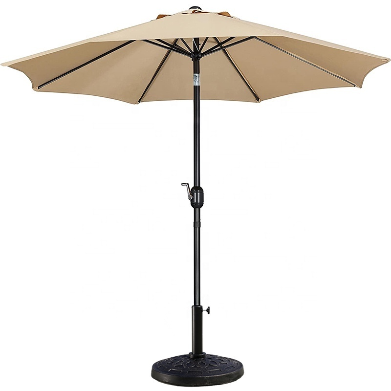 Promotional New Releases 9FT Outdoor Leisure Sun Garden Umbrella Patio Automatic Parasol Stock High Wind Resistant