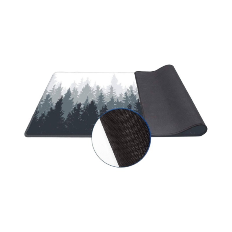 Promotional Smooth Rubber Waterproof Foldable Non-slip Large Grey Forest Trees Mouse Pad