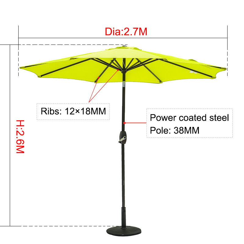 Promotional New Releases 9FT Outdoor Leisure Sun Garden Umbrella Patio Automatic Parasol Stock High Wind Resistant