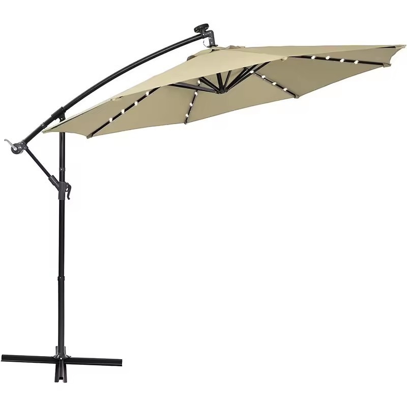 PromotionalBackyard Pool Wholesale Garden Parasol Patio Outdoor Umbrella Sunshade Garden Solar Led Lighting Parasol