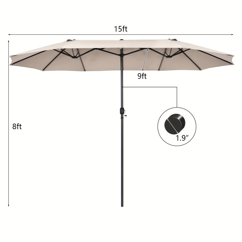 Promotional Double-Sided Outdoor Market Extra Large Umbrella with Crank Oversize Umbrella for Patio Garden Pool Backyard Beach