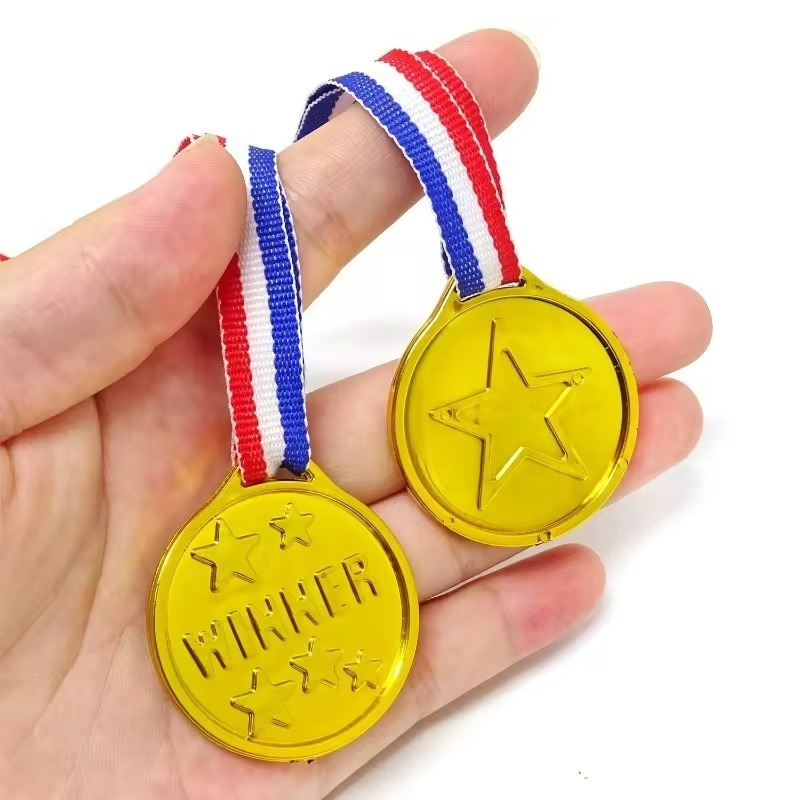 Promotional Winner  Sports, Competition, Talent Show, Spelling Bee Golden Plastic Award Medals