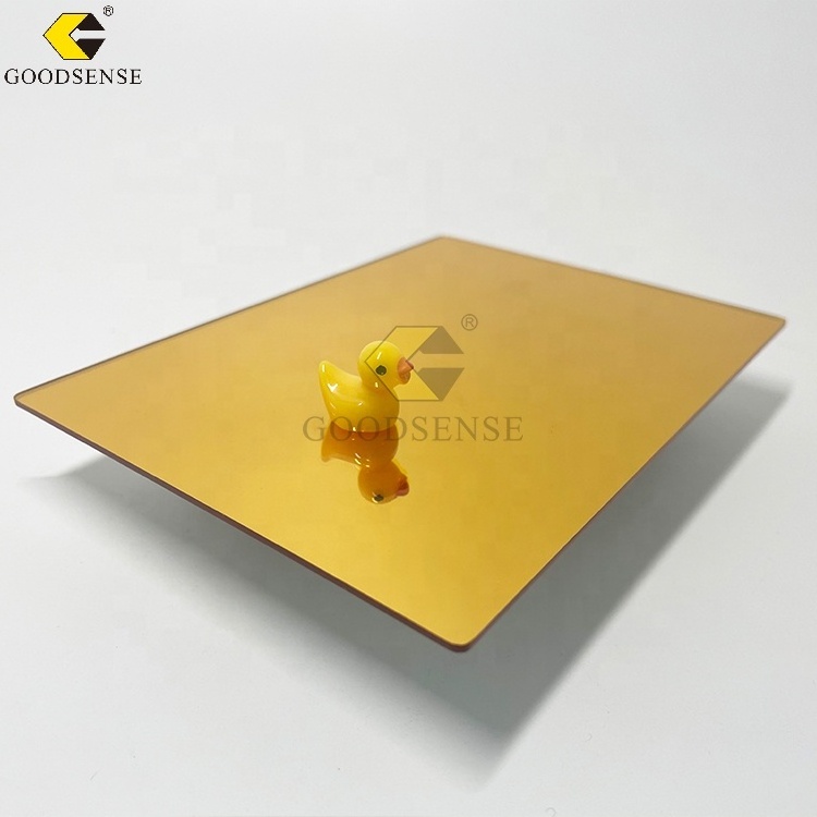 Goodsense Guangzhou Factory Price Pmma Mirrored 4*8ft 1mm 2mm 3mm Gold Mirror Acrylic Plastic Mirror Sheet