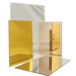 Goodsense 3mm Thin Acrylic Plexiglass Light Mirror Shatterproof Laser Engraved Gold Double Side PMMA Acrylic Mirror Wholesale