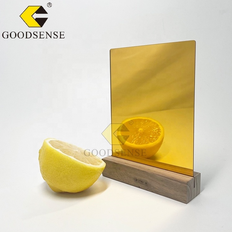 Goodsense Guangzhou Factory Price Pmma Mirrored 4*8ft 1mm 2mm 3mm Gold Mirror Acrylic Plastic Mirror Sheet