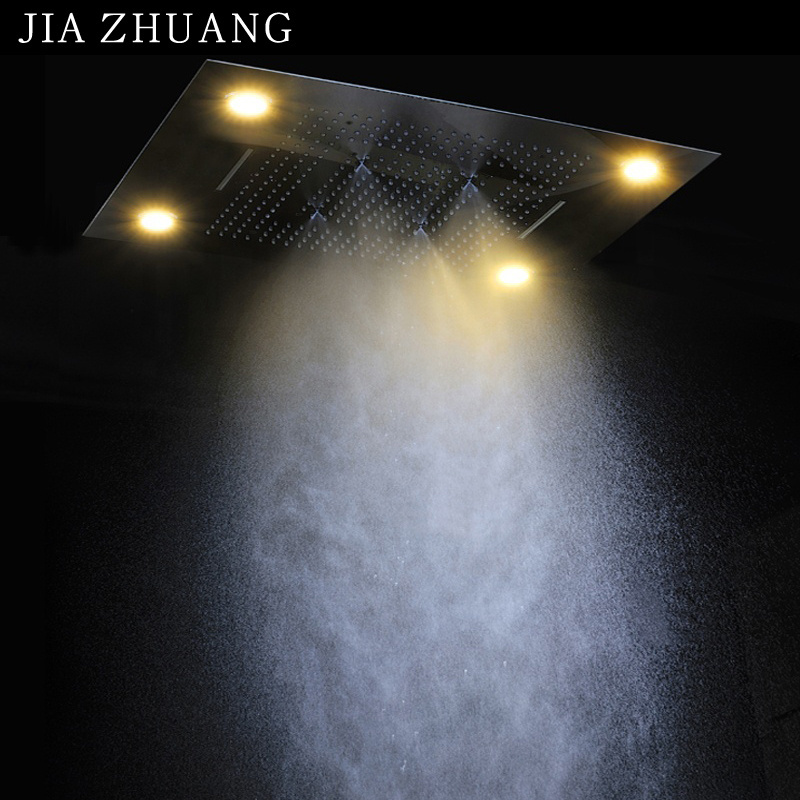 Luxury Bathroom Rainfall Shower Heads Ceiling Waterfall SPA mist LED Shower panel 6 Ways Thermostatic Shower Diverter Faucets