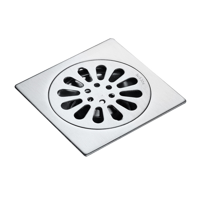 Bathroom and Balcony Floor Trap Drains Square Sanitary Floor Drain Stainless Steel Plate