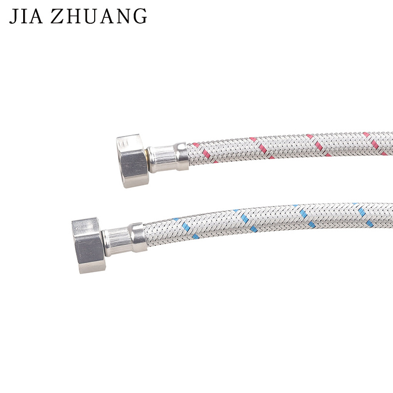 China Manufacturer Stainless Steel 50 mm Double Lock Shower Water Supply Line Pipe Faucets Stainless Steel Flexible Spring Hose