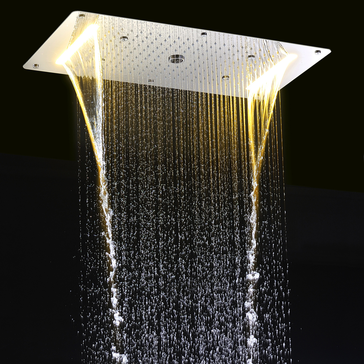 New Design 380*700 mm Rain and Misty LED Shower Accessories Stainless Steel Ceiling Mounted Bathroom Head Shower Faucet