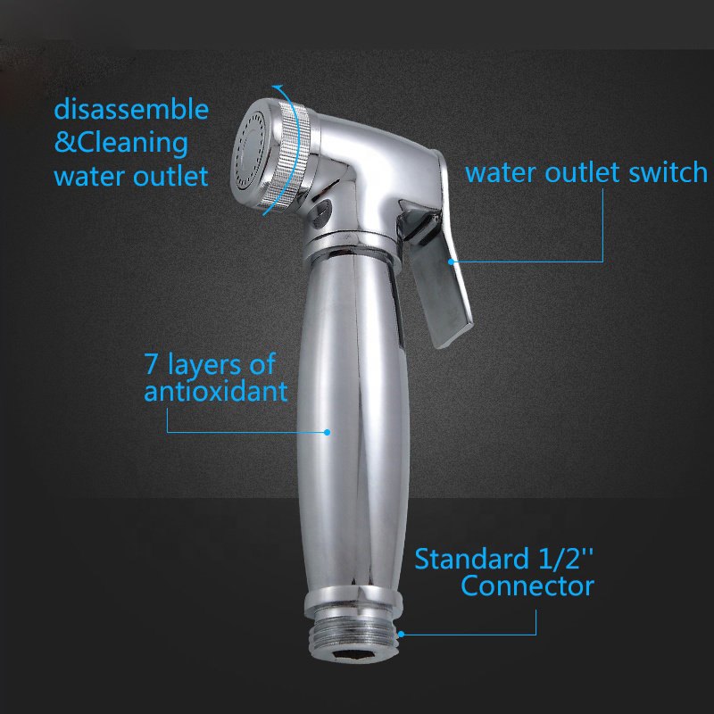 Wholesale Bathroom Brass Muslim Shower Toilet Hot Coll Water Handheld Shattaf Bidet Set with Non-toxic PVC Hose Pipe