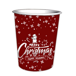 BSCI factory disposable paper cup food contact paper coffee cup with lips and sleeves 7oz 9oz 19oz x-mas paper cup