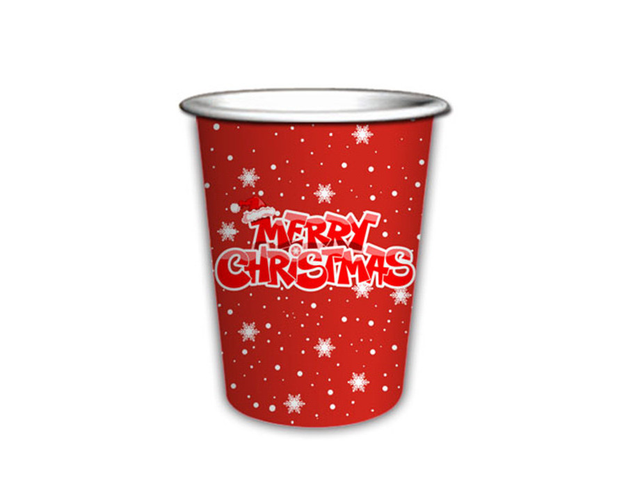 BSCI factory disposable paper cup food contact paper coffee cup with lips and sleeves 7oz 9oz 19oz x-mas paper cup