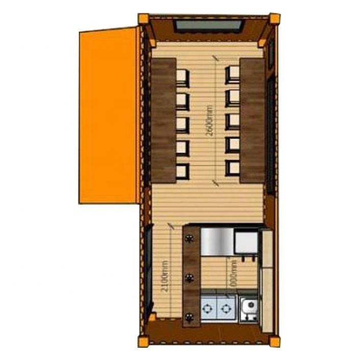 20ft waterproof low cost prefab shipping container bar cafe shop for sale