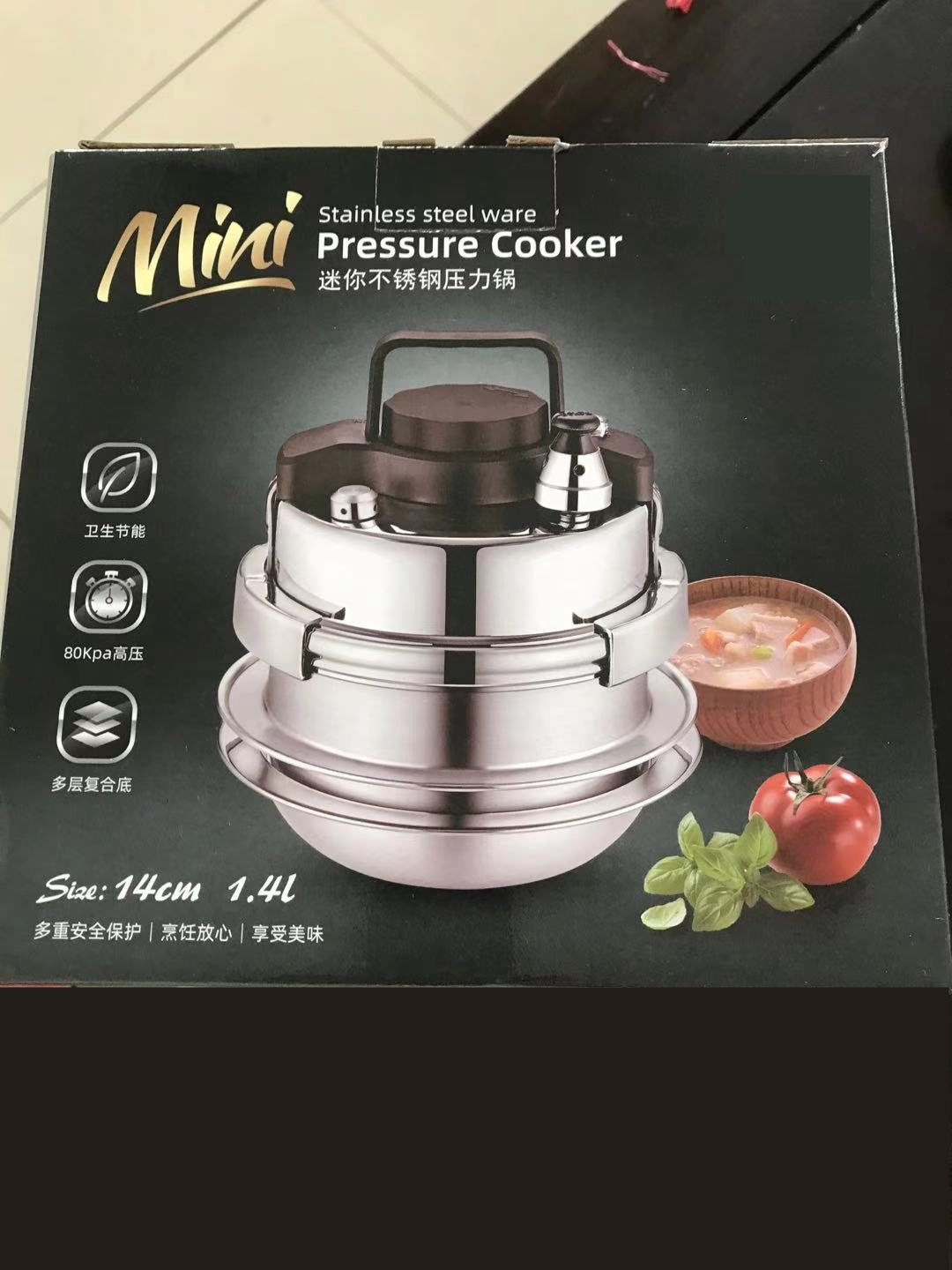 Mini instant quick high pressure cooking stainless steel prestige gas induction pressure cooker 1.0L