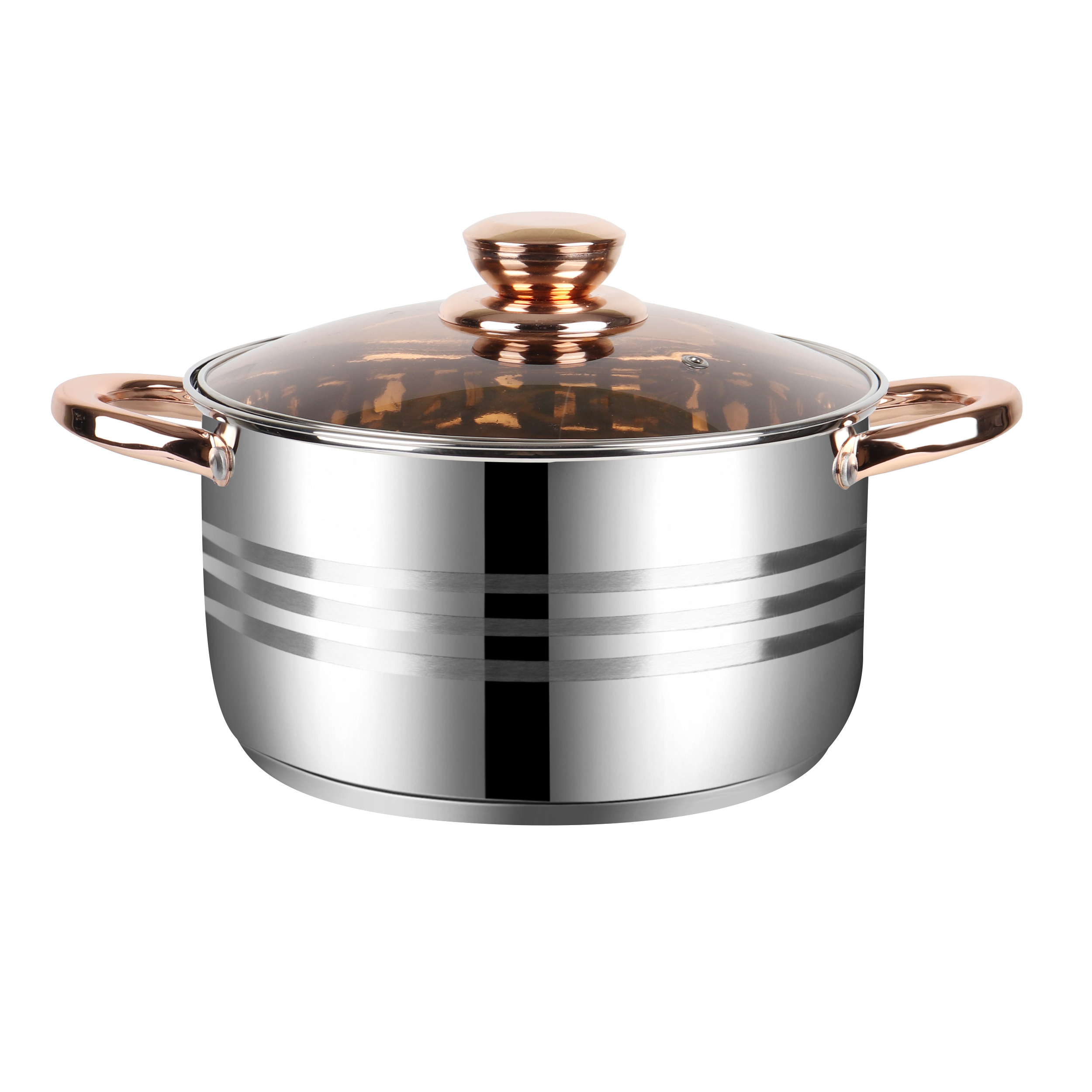 cooking pot set stainless steel cookware 5 ply induction bottom 16/20/24CM