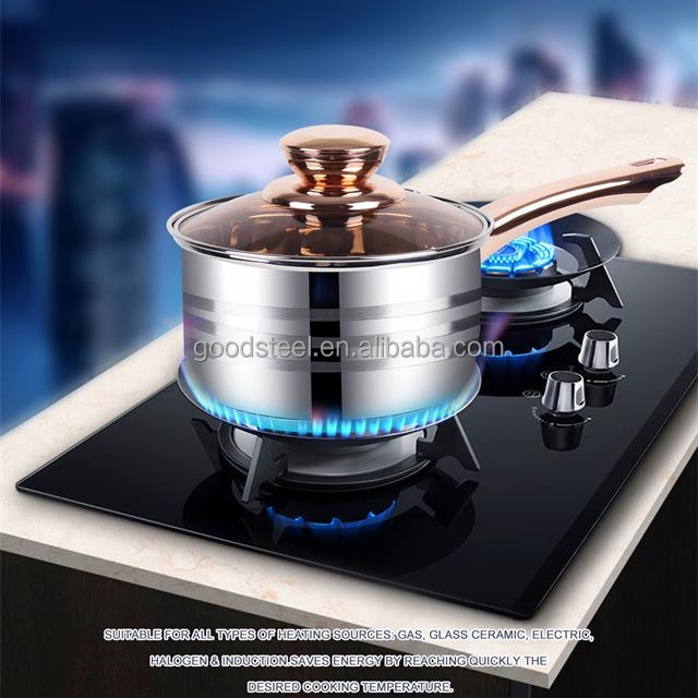 cooking pot set stainless steel cookware 5 ply induction bottom 16/20/24CM