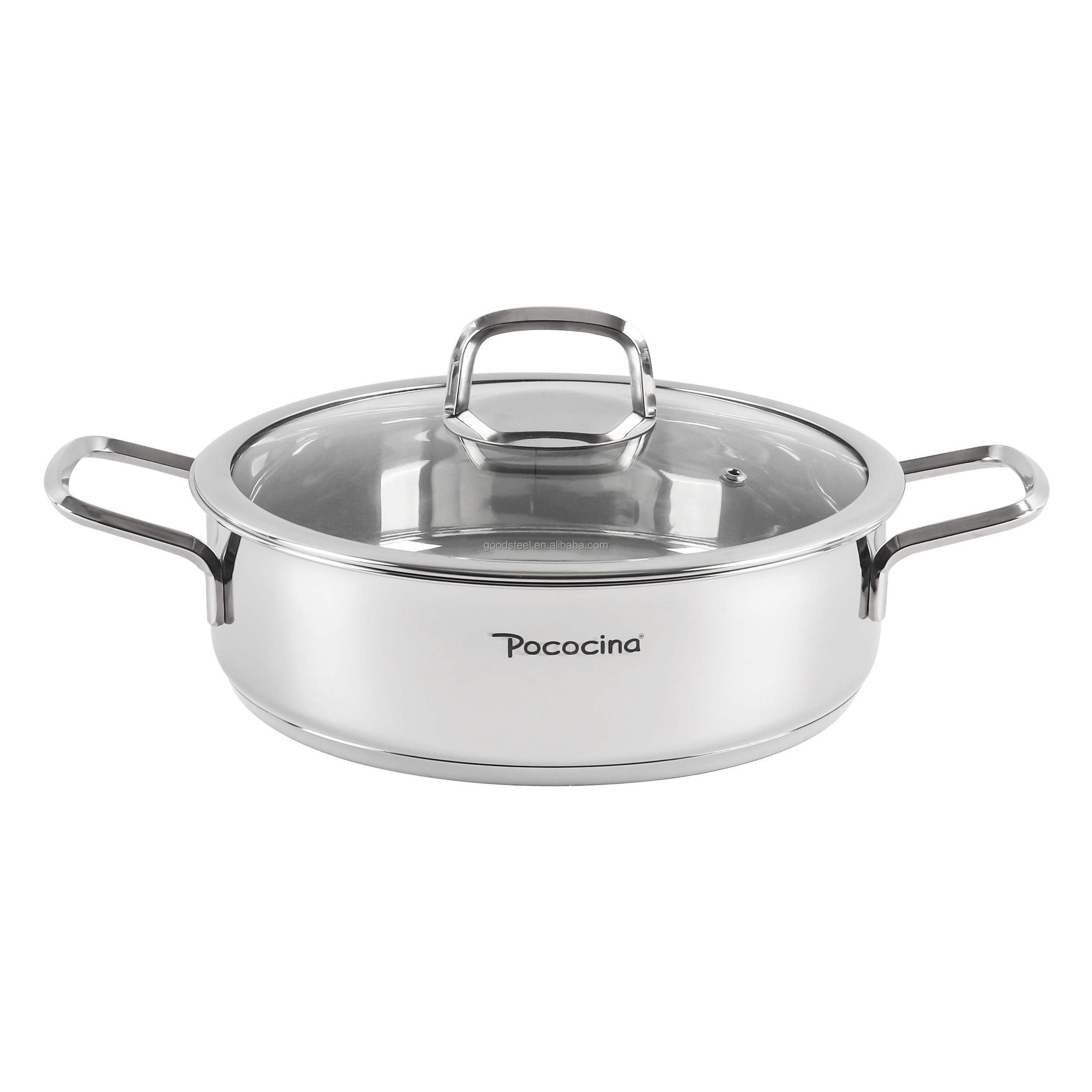 Wholesale stainless steel casserole pot induction cooker shallow pot various sizes hot cooking pot