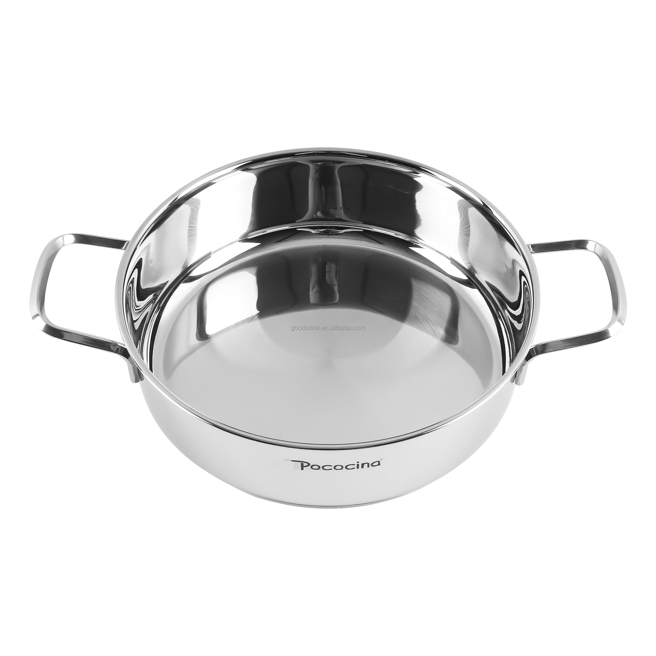 Wholesale stainless steel casserole pot induction cooker shallow pot various sizes hot cooking pot