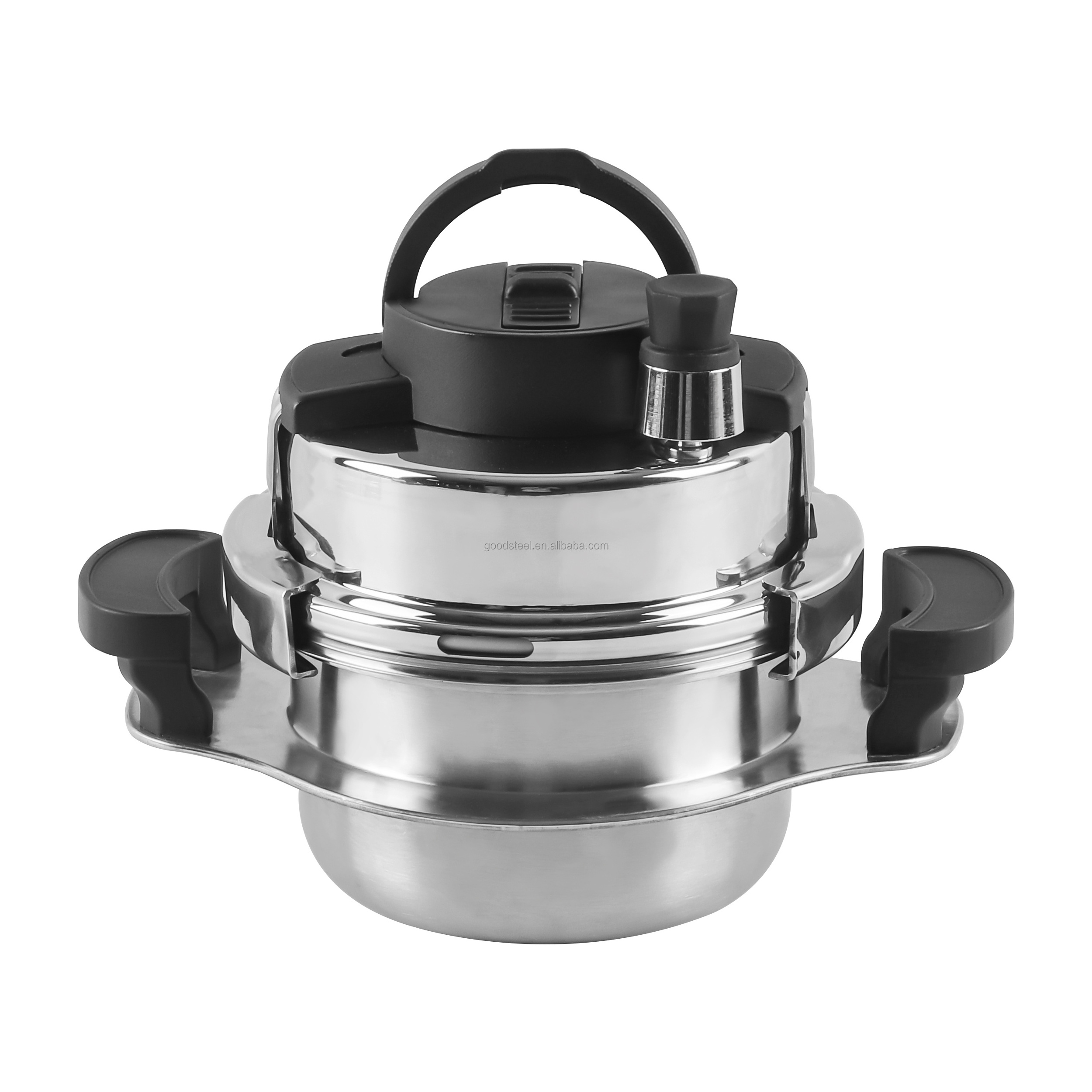 Mini 304 stainless steel Pressure cooker 1.4L Three-ply Steel Explosion-Proof Pressure Cooker For Outdoor Cooking