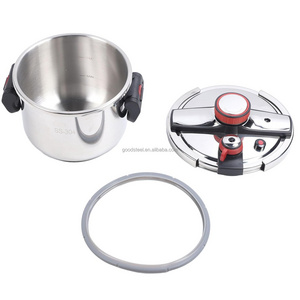 18/10 304 Stainless Steel Pot Tall Design with Foldable Handle 6.0L Capacity Pressure Cooker for Gas and Induction Stoves