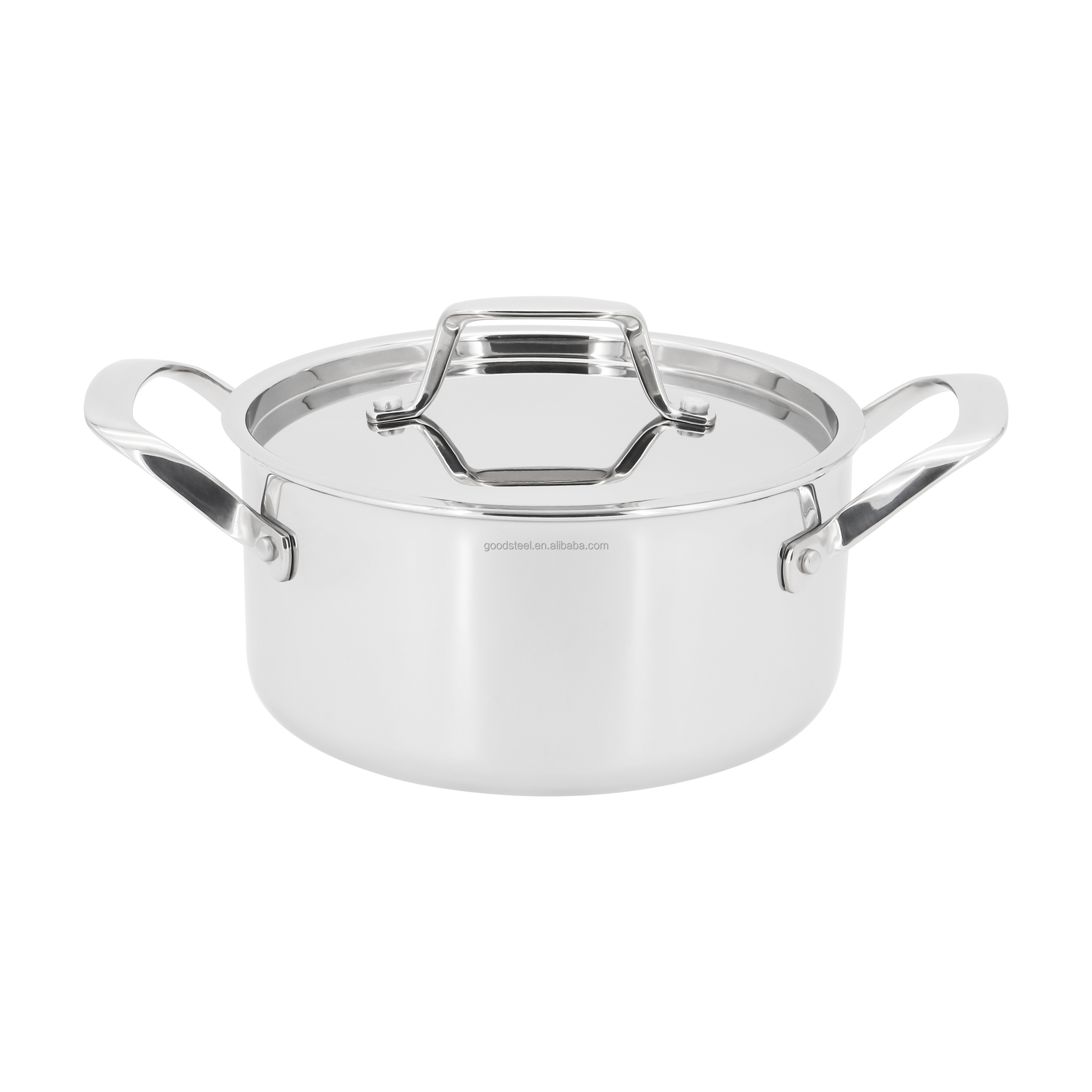 1.9L induction milk saucepan with lid triply steel pan non stick high quality cookware