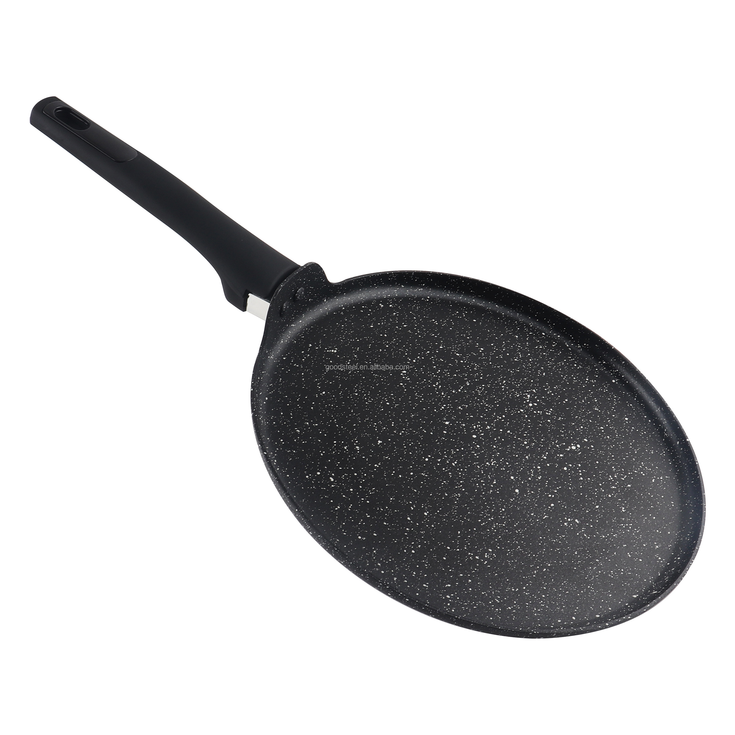 black 28cm aluminum marble coating pancake pan non stick chapati pan