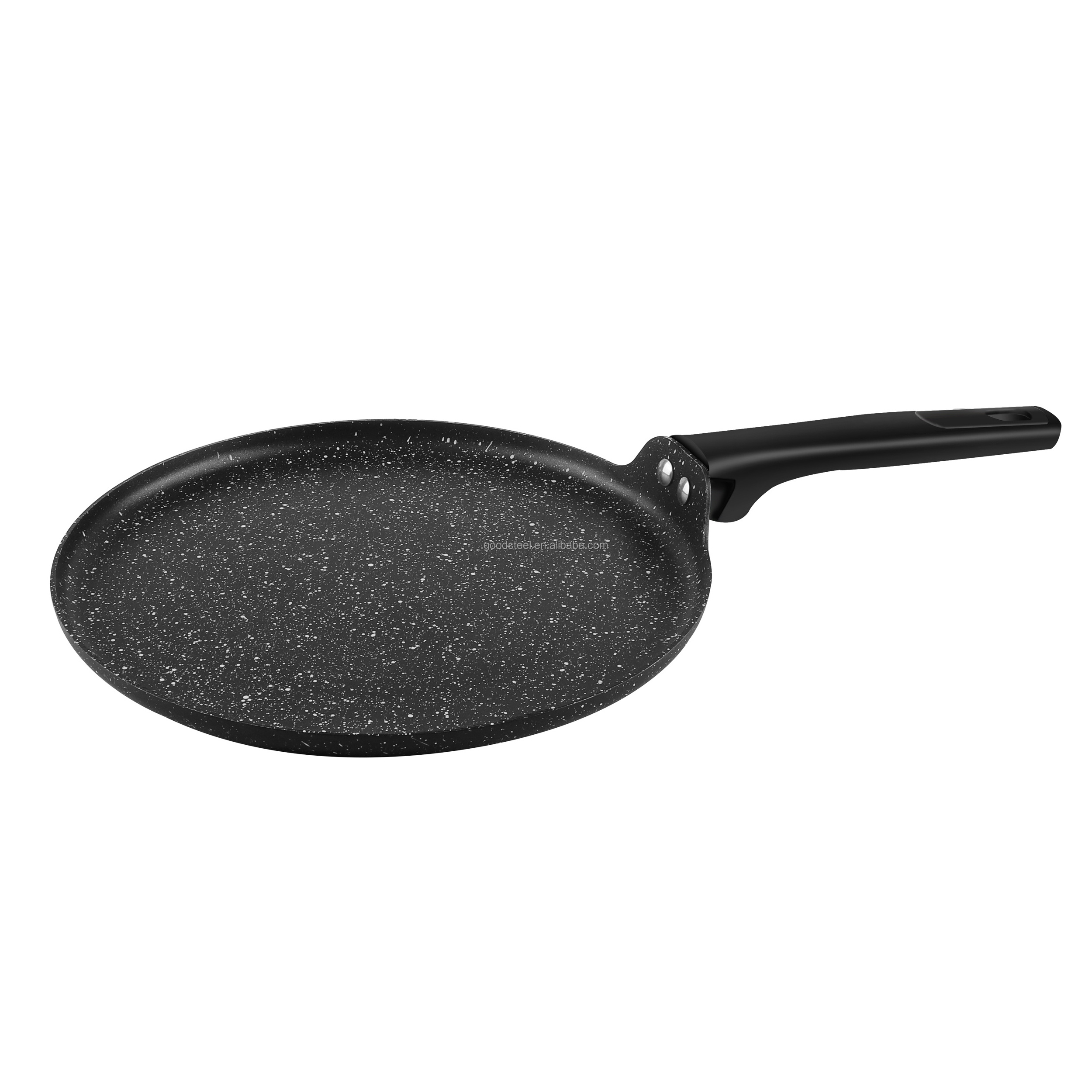 black 28cm aluminum marble coating pancake pan non stick chapati pan